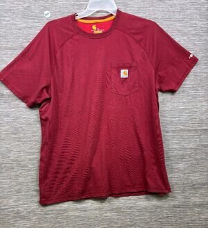 Carhartt Force Relaxed Fit T-Shirt Mens Size XL Wine Short Sleeve Crew-Neck NEW